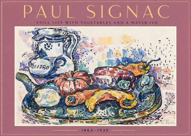Signac Still Life with Vegetables and a Water Jug No2 - Plakat