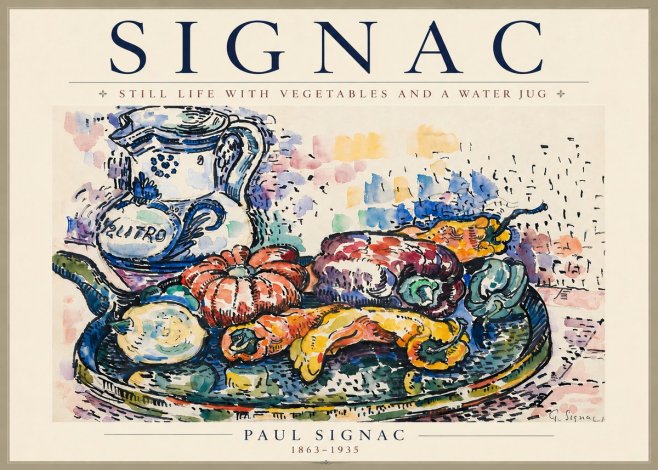 Signac Still Life with Vegetables and a Water Jug No4 - Plakat
