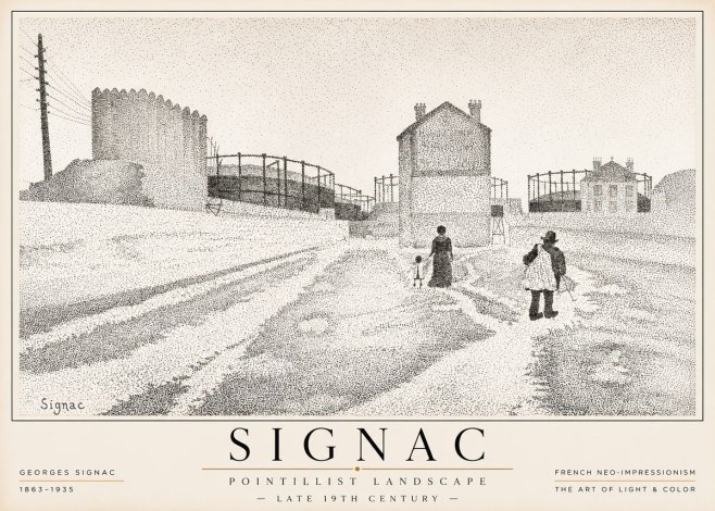Signac Pointillist Landscape No1 - Plakat