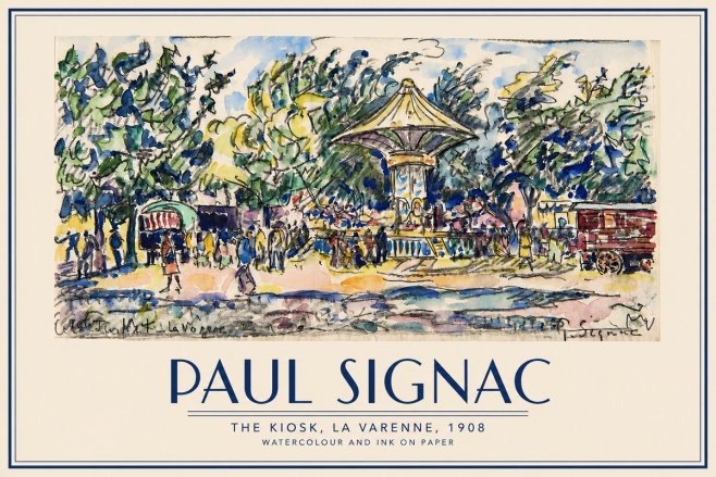 Signac The Kiosk, La Varenne, 1908 No3 - Plakat