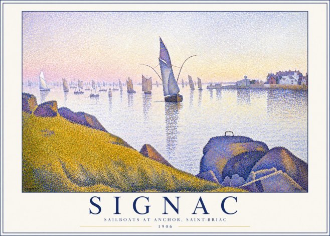 Signac Sailboats at Anchor, Saint-briac No1 - Plakat