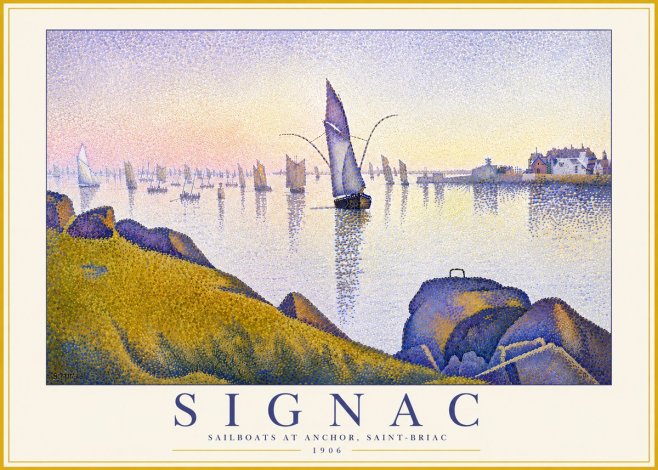 Signac Sailboats at Anchor, Saint-briac No6 - Plakat