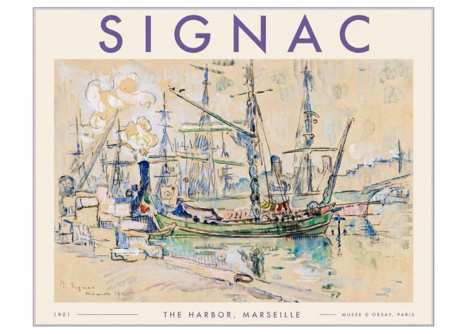 Signac The Harbor, Marseille No3 - Plakat