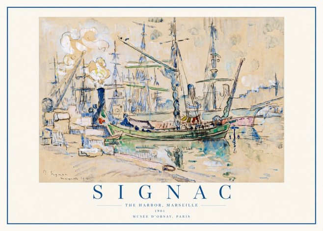 Signac The Harbor, Marseille No4 - Plakat