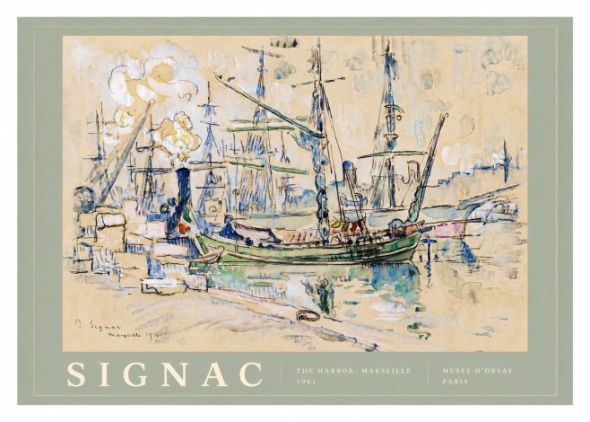Signac The Harbor, Marseille No5 - Plakat