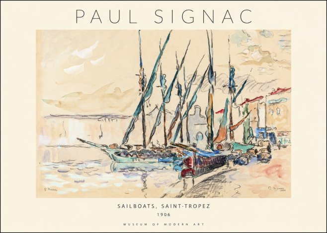 Signac Sailboats, Saint-tropez No1 - Plakat