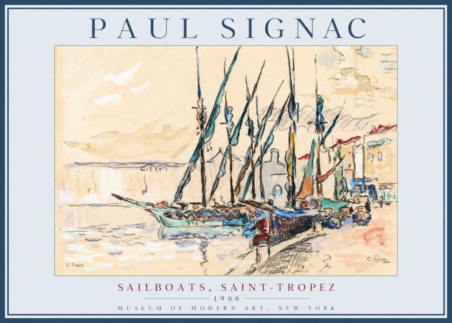 Signac Sailboats, Saint-tropez No2 - Plakat