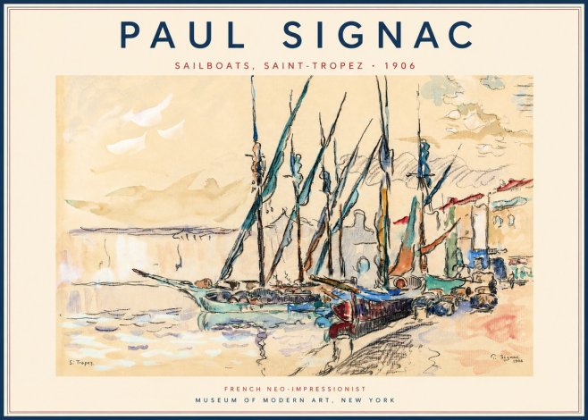 Signac Sailboats, Saint-tropez No3 - Plakat