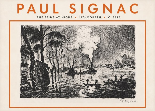 Signac The Seine at Night No5 - Plakat
