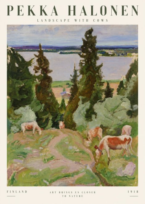 Pekka Halonen Landscape with Cows No4 - Plakat