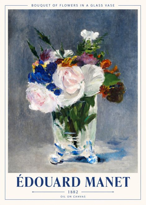 Édouard Manet Bouquet of Flowers in a Glass Vase No4 - Plakat