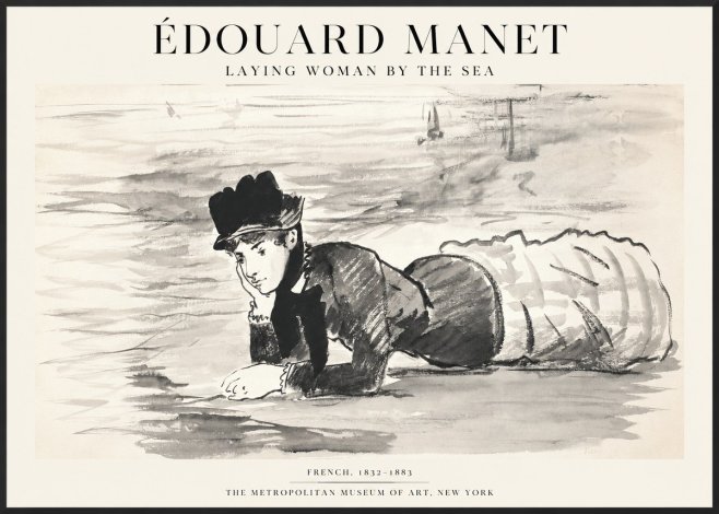Édouard Manet Laying Woman by the Sea No1 - Plakat