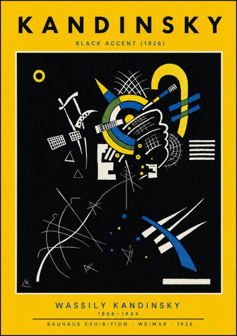 Kandinsky Black Accent (1926) No5 - Plakat