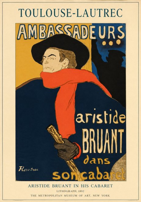 Toulouse-Lautrec Aristide Bruant in His Cabaret No1 - Plakat