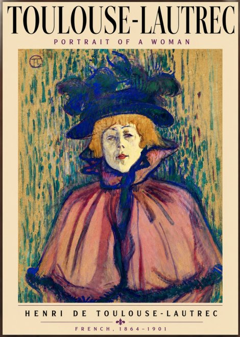 Toulouse-Lautrec Portrait of a Woman I No3 - Plakat