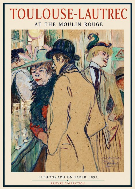 Toulouse-Lautrec At the Moulin Rouge No2 - Plakat