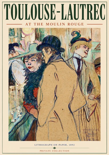 Toulouse-Lautrec At the Moulin Rouge II No3 - Plakat