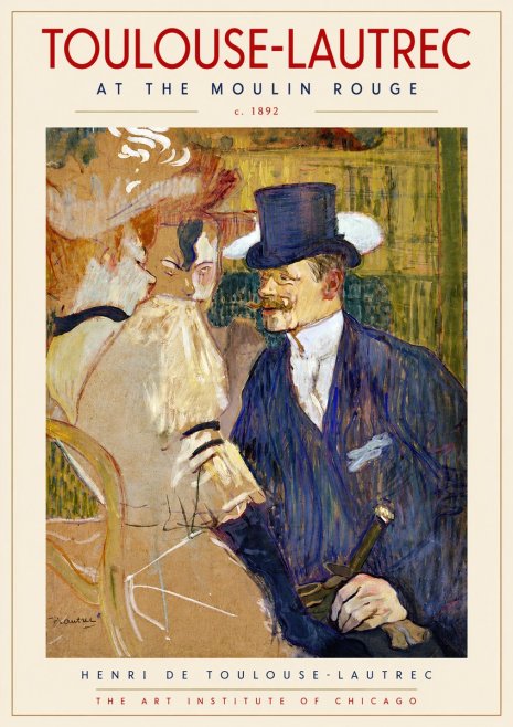 Toulouse-Lautrec At the Moulin Rouge No3 - Plakat