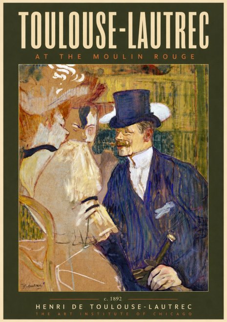 Toulouse-Lautrec At the Moulin Rouge No4 - Plakat