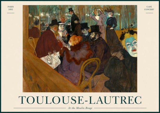 Toulouse-Lautrec At the Moulin Rouge No1 - Plakat