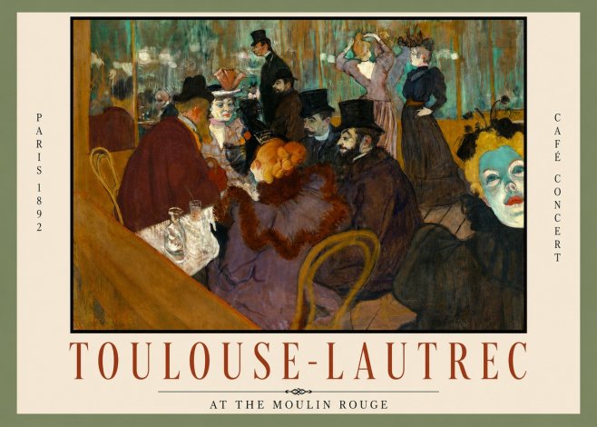 Toulouse-Lautrec At the Moulin Rouge No2 - Plakat