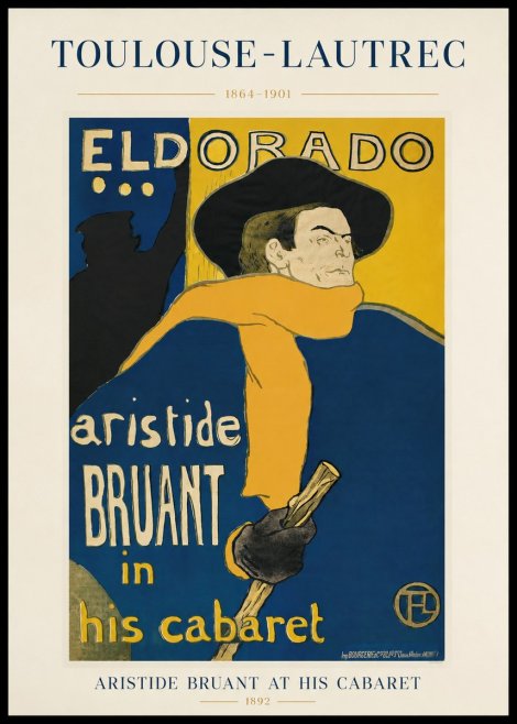 Toulouse-Lautrec Aristide Bruant at His Cabaret No1 - Plakat