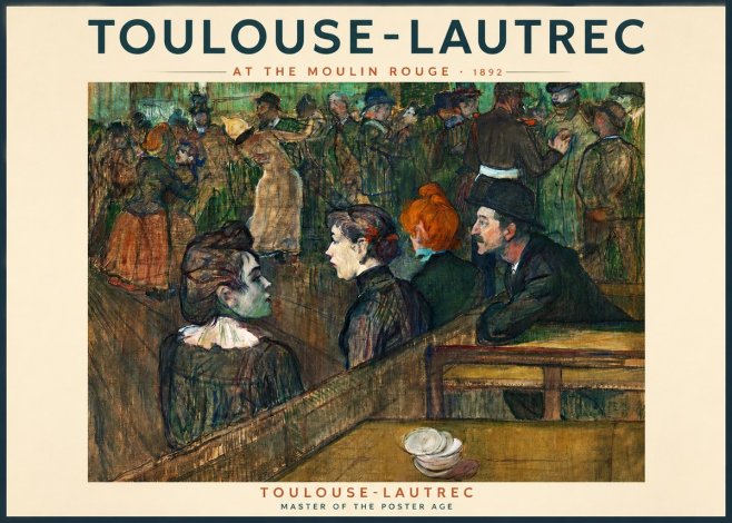 Toulouse-Lautrec At the Moulin Rouge No2 - Plakat