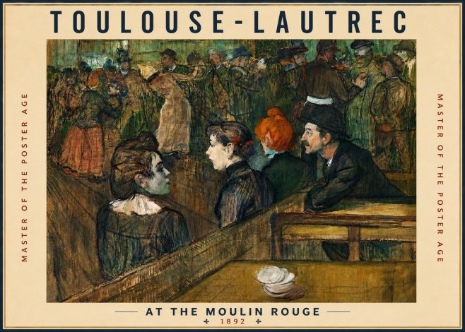 Toulouse-Lautrec At the Moulin Rouge No4 - Plakat