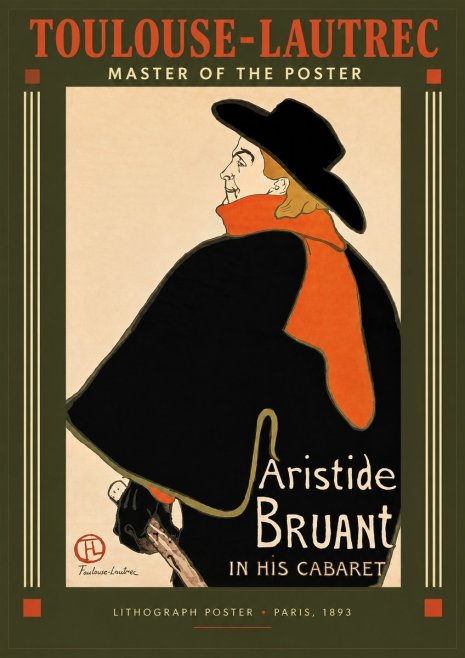 Toulouse-Lautrec Aristide Bruant in His Cabaret No2 - Plakat