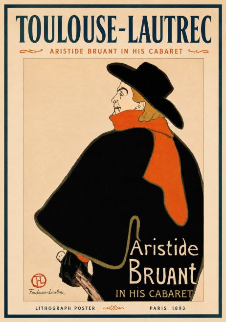 Toulouse-Lautrec Aristide Bruant in His Cabaret II No3 - Plakat