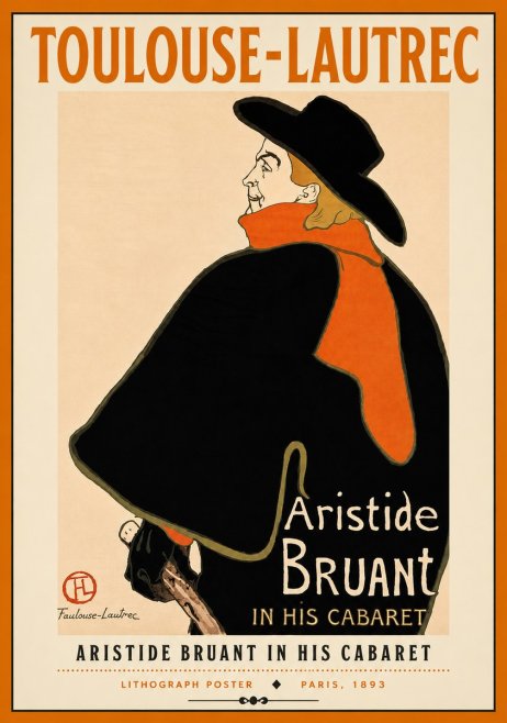 Toulouse-Lautrec Aristide Bruant in His Cabaret No4 - Plakat