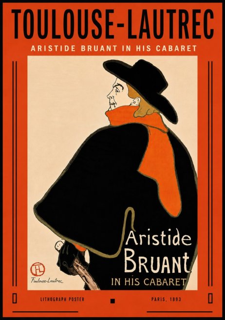 Toulouse-Lautrec Aristide Bruant in His Cabaret No6 - Plakat