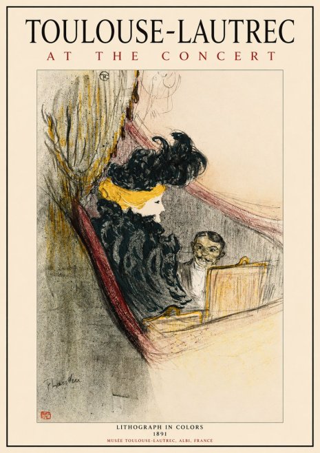 Toulouse-Lautrec At the Concert No1 - Plakat