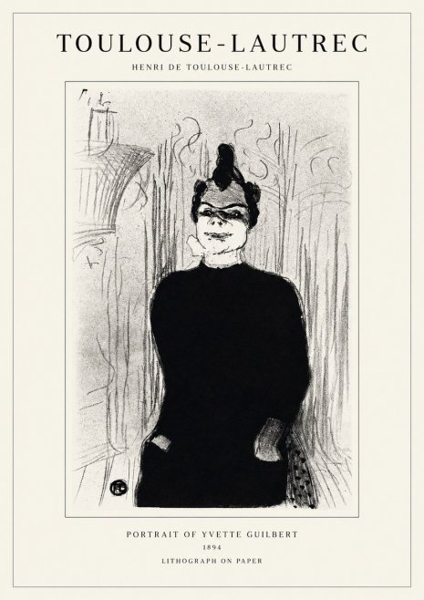 Toulouse-Lautrec Portrait of Yvette Guilbert No1 - Plakat