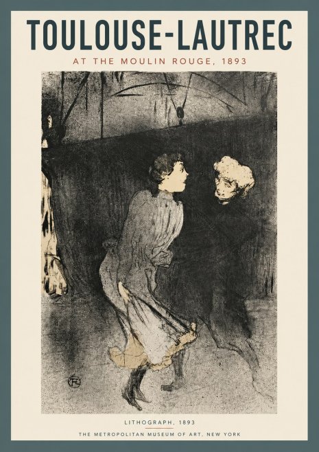 Toulouse-Lautrec At the Moulin Rouge No3 - Plakat