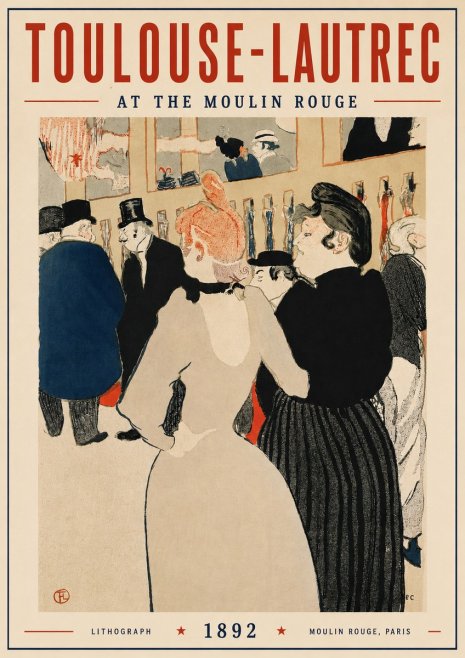 Toulouse-Lautrec At the Moulin Rouge No3 - Plakat