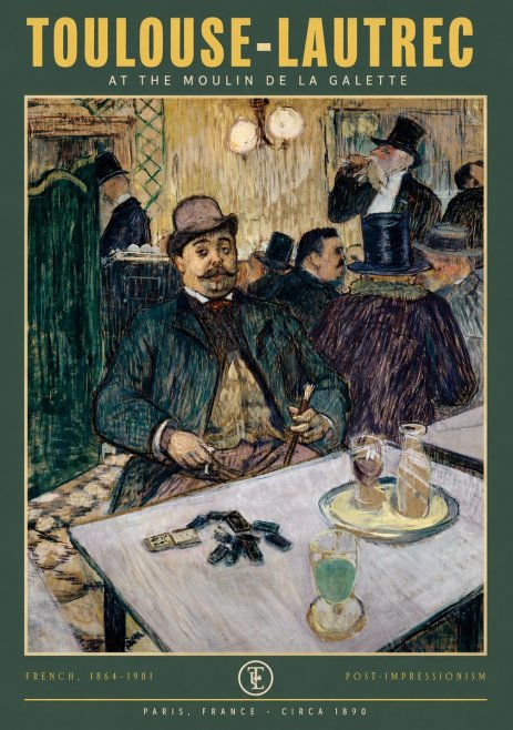 Toulouse-Lautrec At the Moulin De La Galette No2 - Plakat