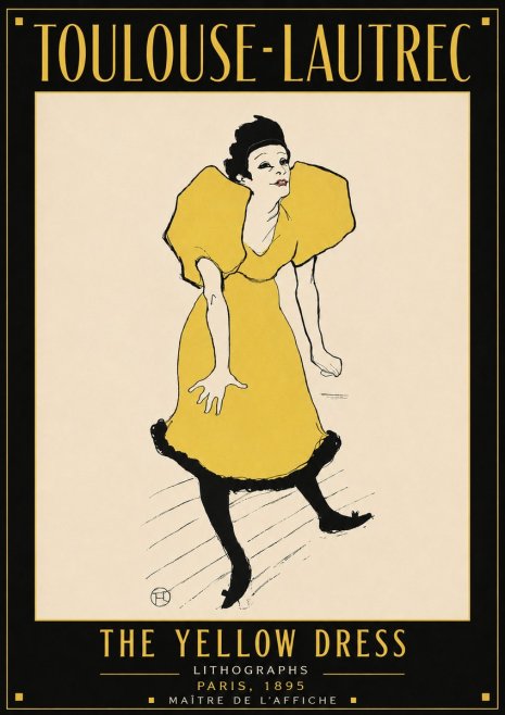 Toulouse-Lautrec The Yellow Dress No4 - Plakat