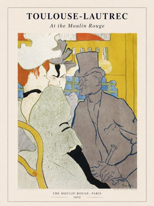Toulouse-Lautrec At the Moulin Rouge No1 - Plakat