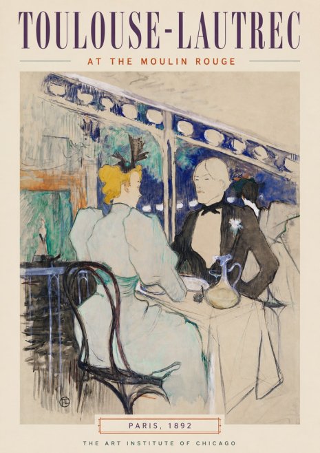 Toulouse-Lautrec At the Moulin Rouge No3 - Plakat