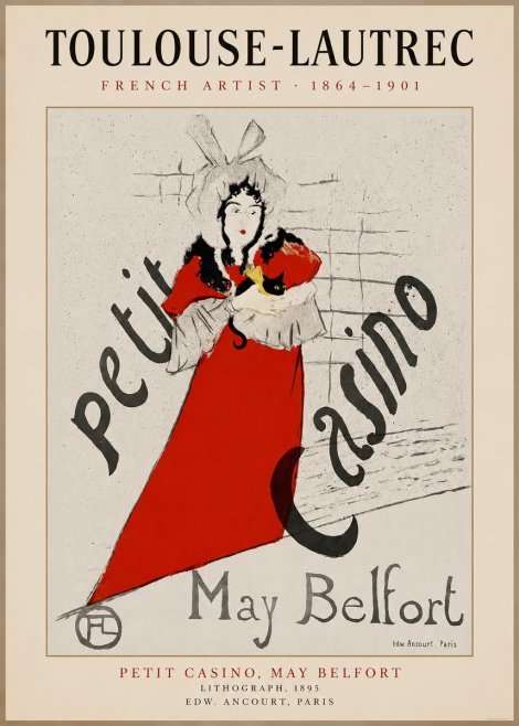 Toulouse-Lautrec Petit Casino, May Belfort No1 - Plakat