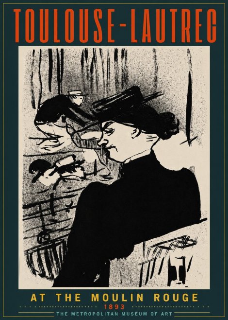 Toulouse-Lautrec At the Moulin Rouge No4 - Plakat