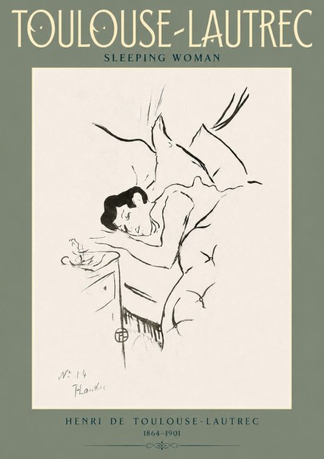 Toulouse-Lautrec Sleeping Woman No2 - Plakat