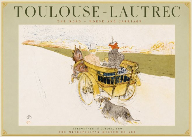 Toulouse-Lautrec The Road - Horse and Carriage No4 - Plakat