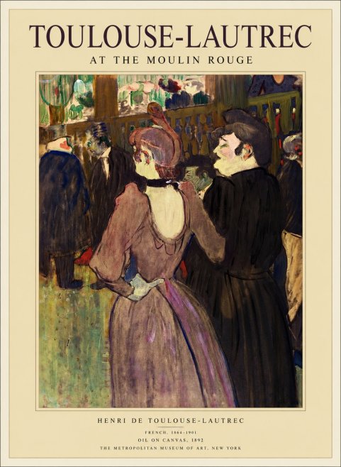 Toulouse-Lautrec At the Moulin Rouge No1 - Plakat
