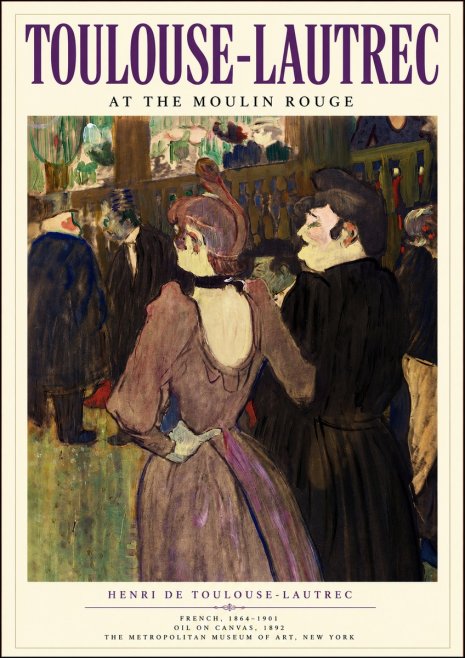 Toulouse-Lautrec At the Moulin Rouge No3 - Plakat