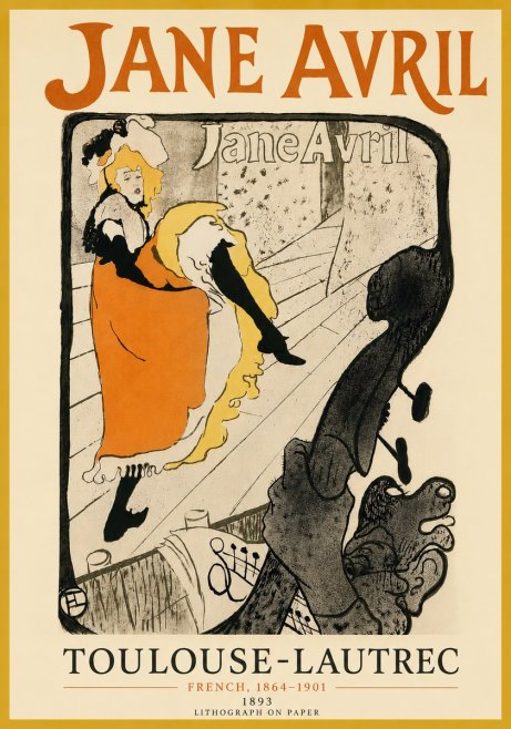 Toulouse-Lautrec Jane Avril No5 - Plakat