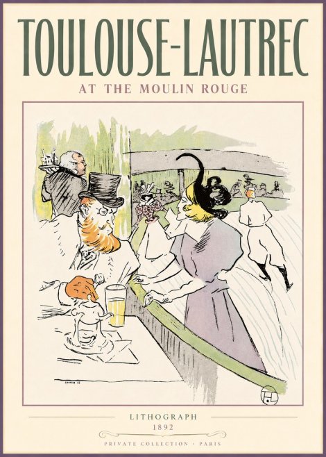 Toulouse-Lautrec At the Moulin Rouge No3 - Plakat