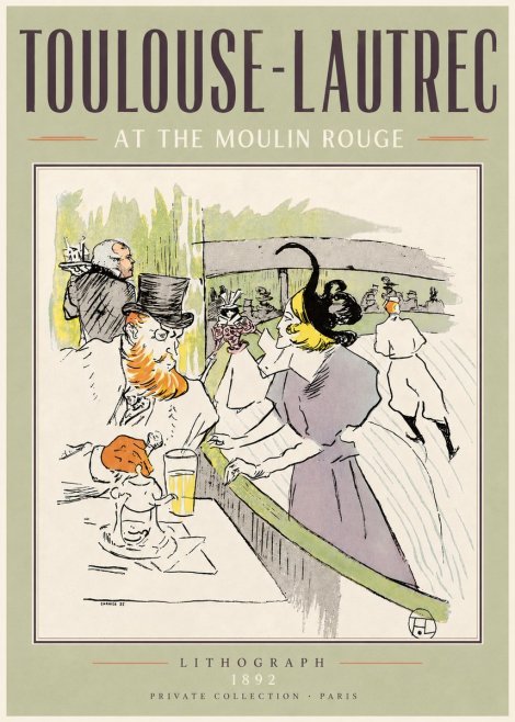 Toulouse-Lautrec At the Moulin Rouge No4 - Plakat