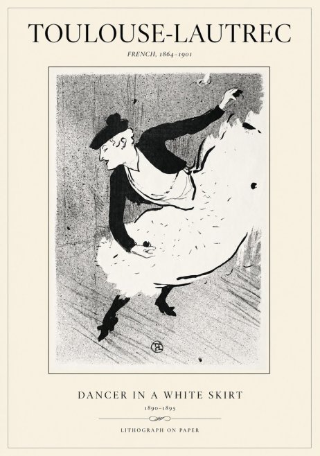 Toulouse-Lautrec Dancer in a White Skirt No1 - Plakat